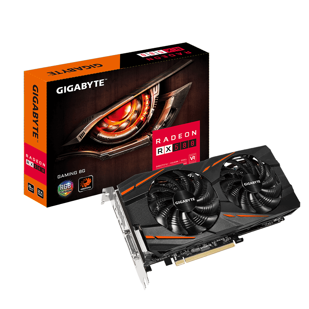 GIGABYTE RX 580 GAMING 8GB DDR5 256 bit RGB LED AMD Radeon Ekran Kartı