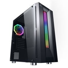 GameBooster GB-G3601B USB3.0 Siyah Rainbow RGB Fan Strip kasa (PSU Yok)