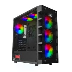 PowerBoost X59RGB 650w 80+ USB 3.0 Tempered Glass 6 xRGB Fanlı Gaming Kasa