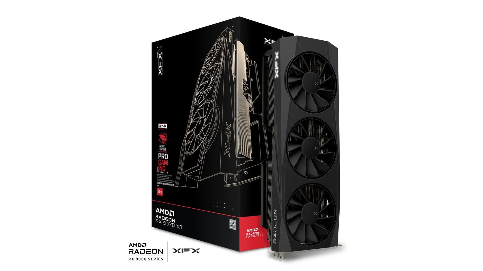 XFX Quicksilver AMD Radeon RX 9070XT Gaming Edition 16GB GDDR6 256Bit AMD Ekran Kartı