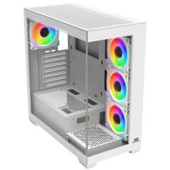 PowerBoost A7510W 750W 80+ BRONZE 4*12cm ARGB Fanlı USB 3.0 Seaview Beyaz Gaming Siyah Kasa