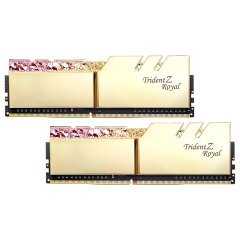 GSKILL Trident Z Royal Gold RGB DDR4-4000Mhz CL18 64GB (2X32GB) DUAL (18-22-22-42) 1.40V Bellek Kiti