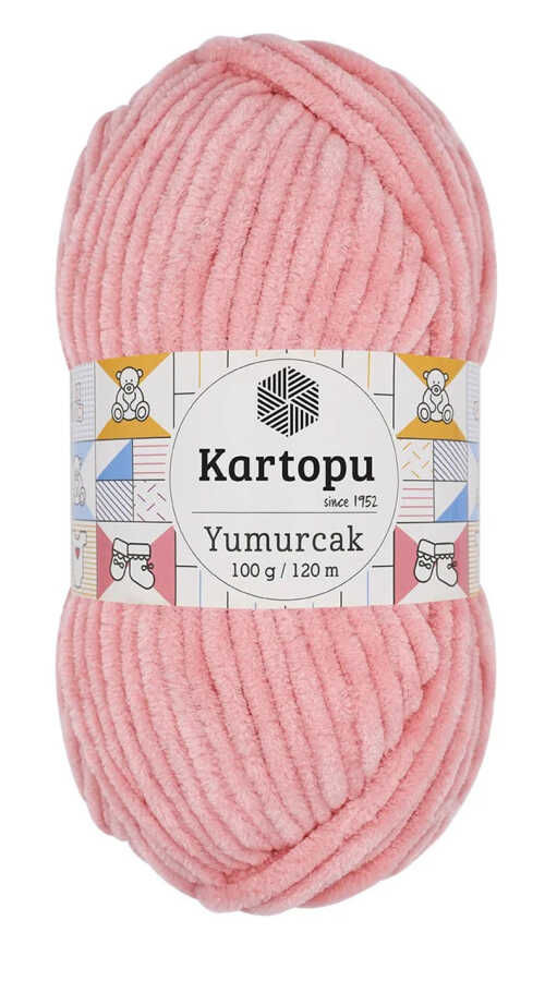 KARTOPU YUMURCAK KADİFE İP 777 PUDRA PEMBE