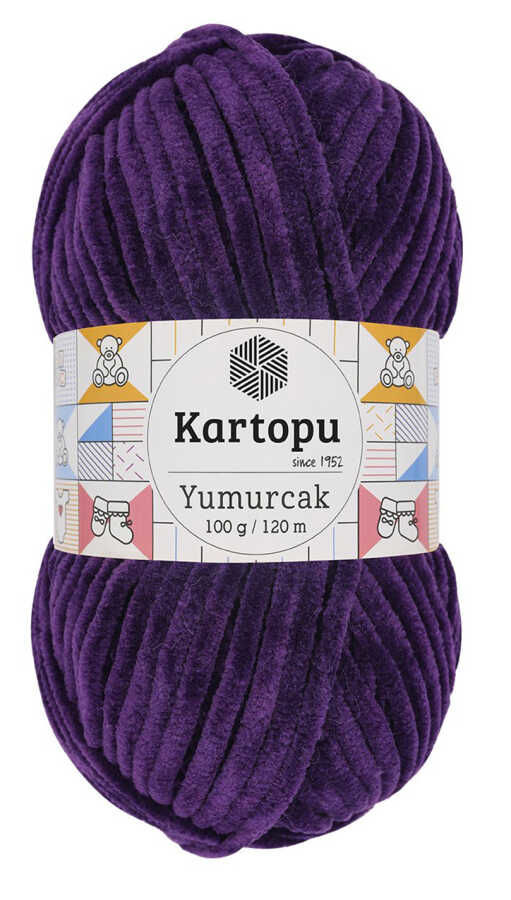 KARTOPU YUMURCAK KADİFE İP 724 MOR