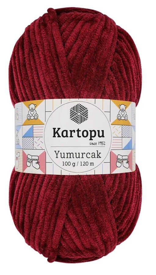 KARTOPU YUMURCAK KADİFE İP VİŞNE 106