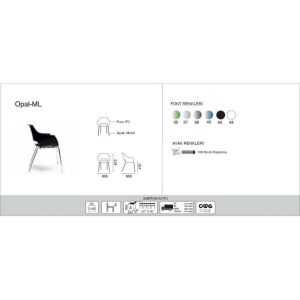 Opal-ML Solid Beyaz - Krom Kaplama Mutfak Sandalyesi PPT1348