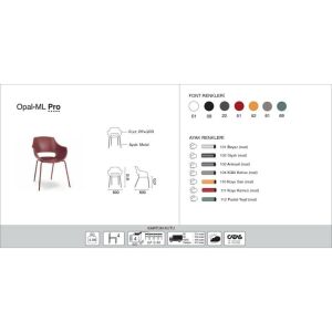 Opal-ML Pro Koyu Kırmızı - Koyu Kırmızı Mutfak Sandalyesi PPT1355
