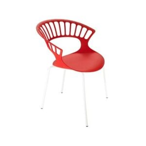 Tiara Kırmızı - Beyaz Kollu Mutfak Sandalye PPT1363