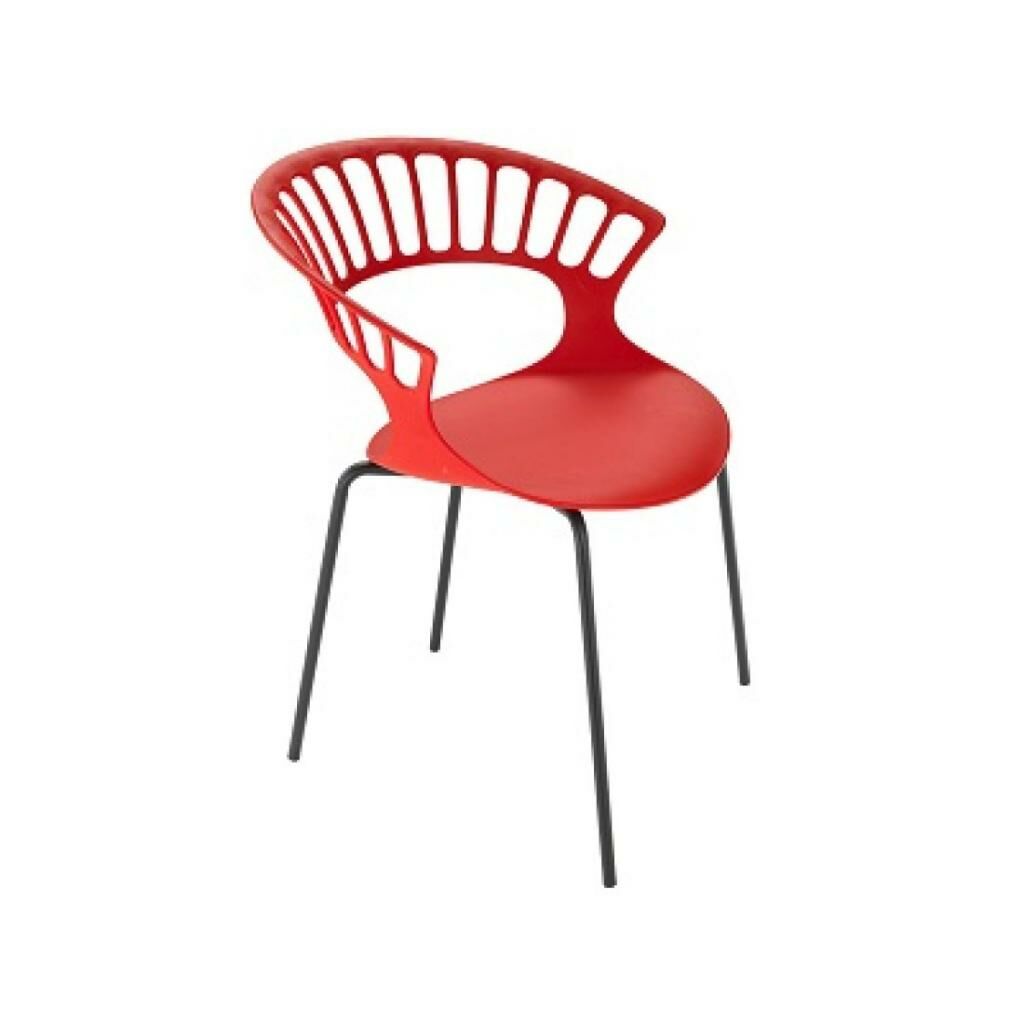 Tiara Kırmızı - Siyah Kollu Mutfak Sandalye PPT1367