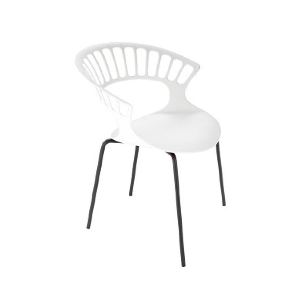 Tiara Beyaz - Siyah Kollu Mutfak Sandalye PPT1373