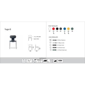 Yugo-S Beyaz - Krom Kaplama Mutfak Sandalyesi PPT1457