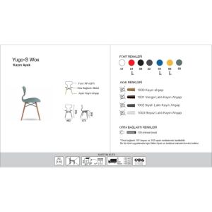 Yugo-S Wox (kayın) Reflex Mavi - Kayın Ahşap Mutfak Sandalyesi PPT1464