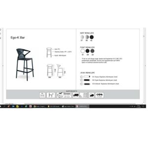 Ego-K Bar Siyah & Solid Siyah - Siyah Boyalı Ayaklı Kollu Bar Sandalyesi PPT1474