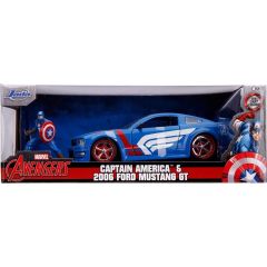 Jada Toys Kaptan Amerika Figür ve Aracı, Captain America, 1:24 Ölçek, Die-Cast Metal