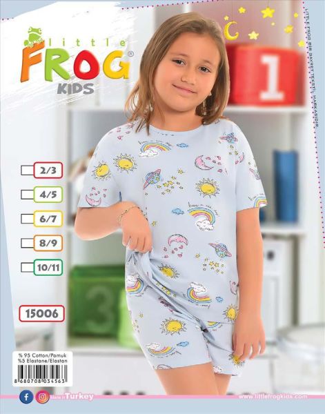 FROG 15006 KIZ ÇOCUK KISA KOL ŞORTLU TK 3-11 YAŞ