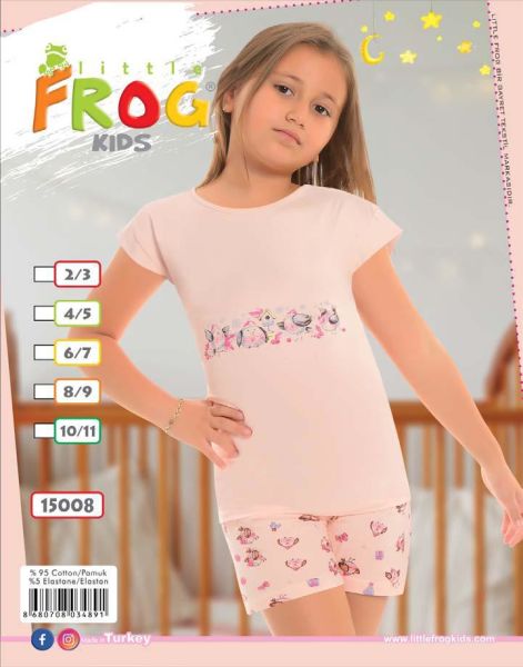 FROG 15008 KIZ ÇOCUK KISA KOL ŞORTLU TK 3-11 YAŞ