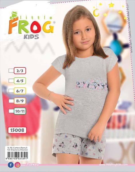 FROG 15008 KIZ ÇOCUK KISA KOL ŞORTLU TK 3-11 YAŞ