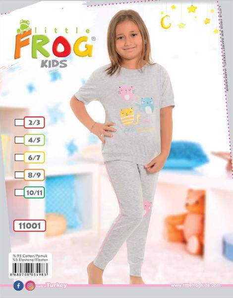 FROG 11001 KIZ ÇOCUK KISA KOL PİJAMA TAKIM 3-11 YŞ