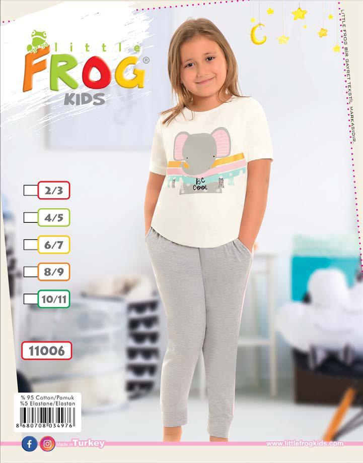 FROG 11006 KIZ ÇOCUK KISA KOL PİJAMA TAKIM 3-11 YŞ