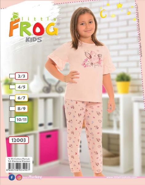 FROG 12003 KIZ ÇOCUK KISA KOL PİJAMA TAKIM 3-11 YŞ