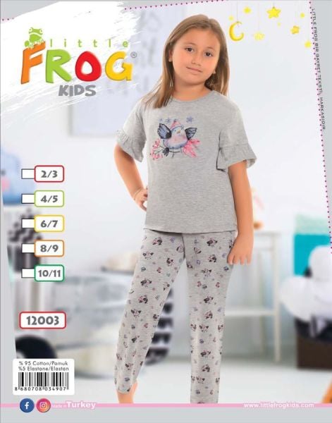 FROG 12003 KIZ ÇOCUK KISA KOL PİJAMA TAKIM 3-11 YŞ