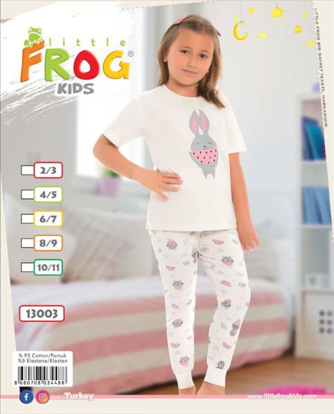 FROG 13003 KIZ ÇOCUK KISA KOL PİJAMA TAKIM 3-11 YŞ