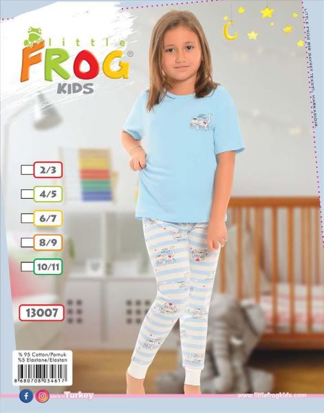 FROG 13007 KIZ ÇOCUK KISA KOL PİJAMA TAKIM 3-11 YŞ