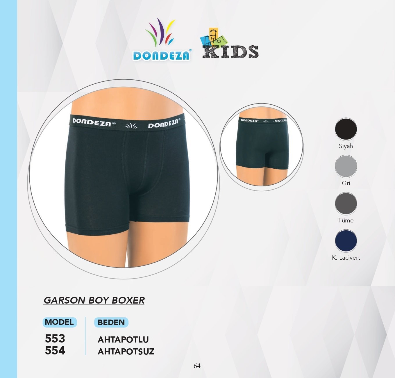 DONDEZA 554 ERKEK DÜZ GARSON BOXER