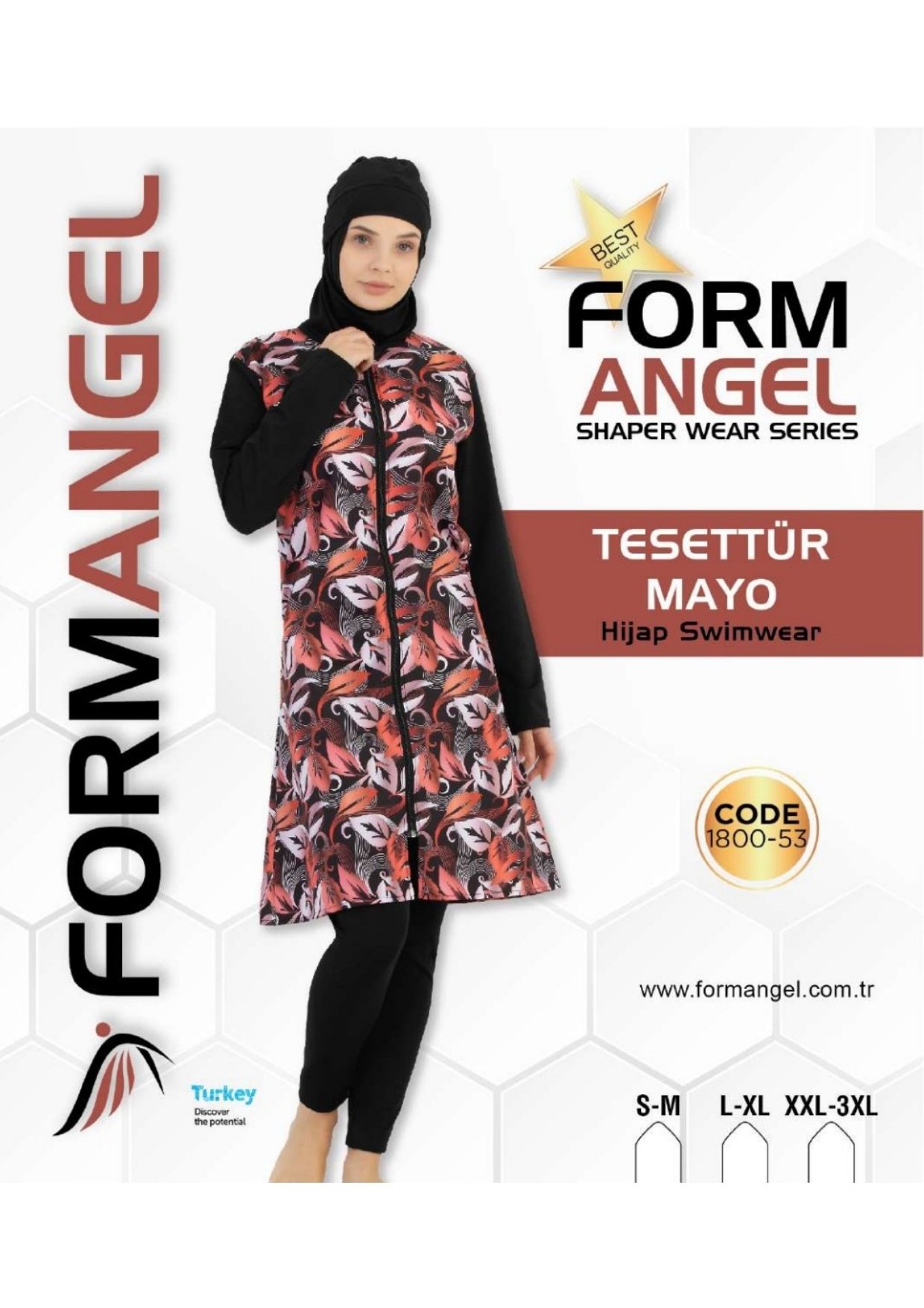 FORM ANGEL 1800-53 DESENLİ TAYTLI TESETTÜR MAYO