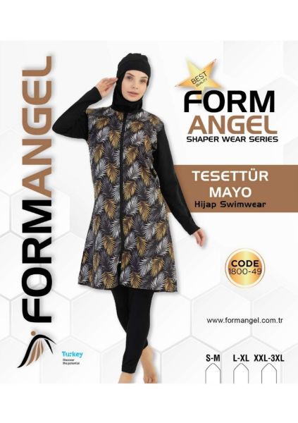 FORM ANGEL 1800-49 DESENLİ TAYTLI TESETTÜR MAYO