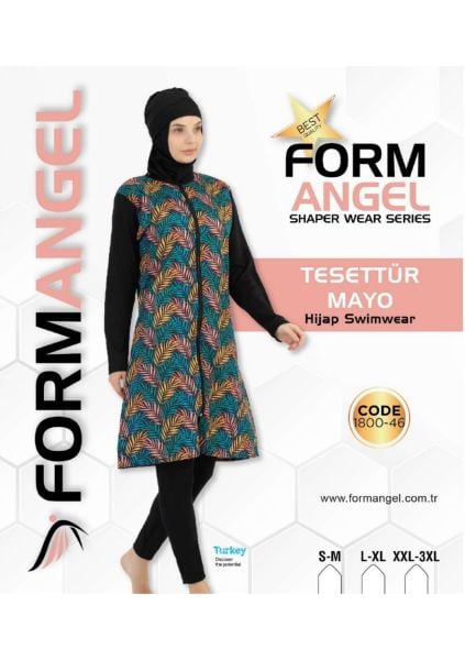 FORM ANGEL 1800-46 DESENLİ TAYTLI TESETTÜR MAYO