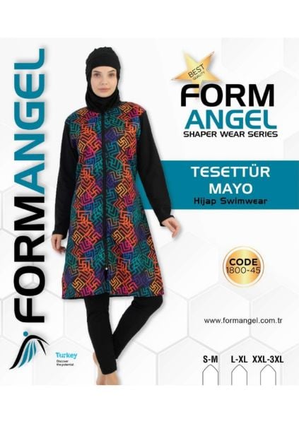 FORM ANGEL 1800-45 DESENLİ TAYTLI TESETTÜR MAYO