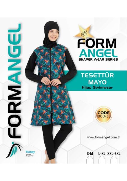 FORM ANGEL 1800-33 DESENLİ TAYTLI TESETTÜR MAYO