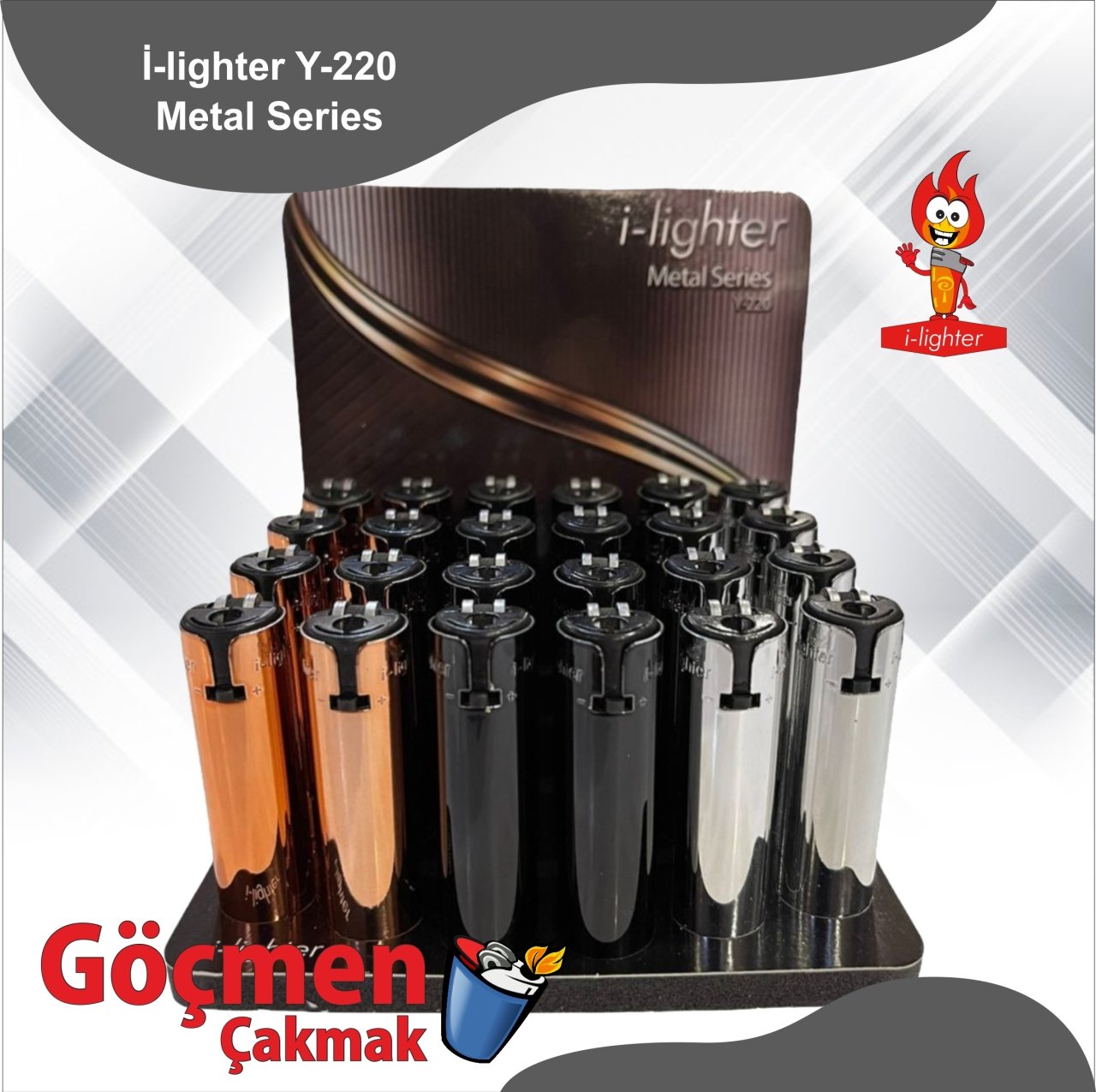 i-lighter Y-220 Taşlı Metal Çakmak