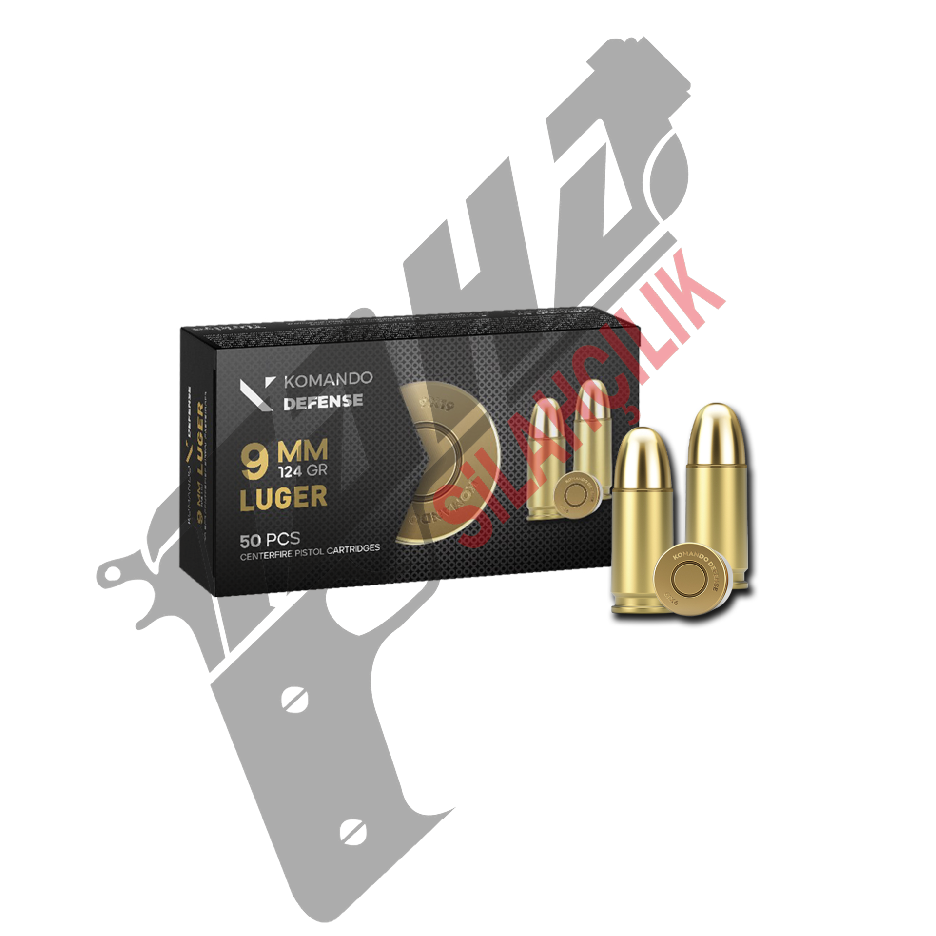 KOMANDO DEFENCE LUGER (124 GRN) ÇELİK KOVAN TABANCA FİŞEĞİ