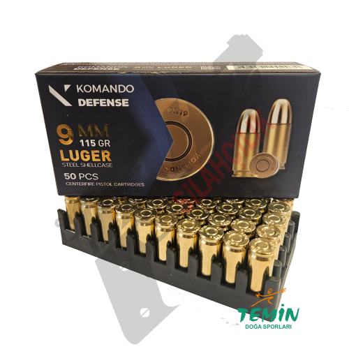 KOMANDO DEFENCE LUGER (115 GRN) ÇELİK KOVAN TABANCA FİŞEĞİ