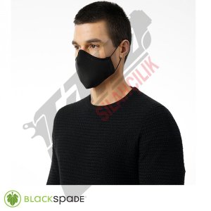 BLACKSPADE Unisex Örme Kumaş Maske Siyah S-M