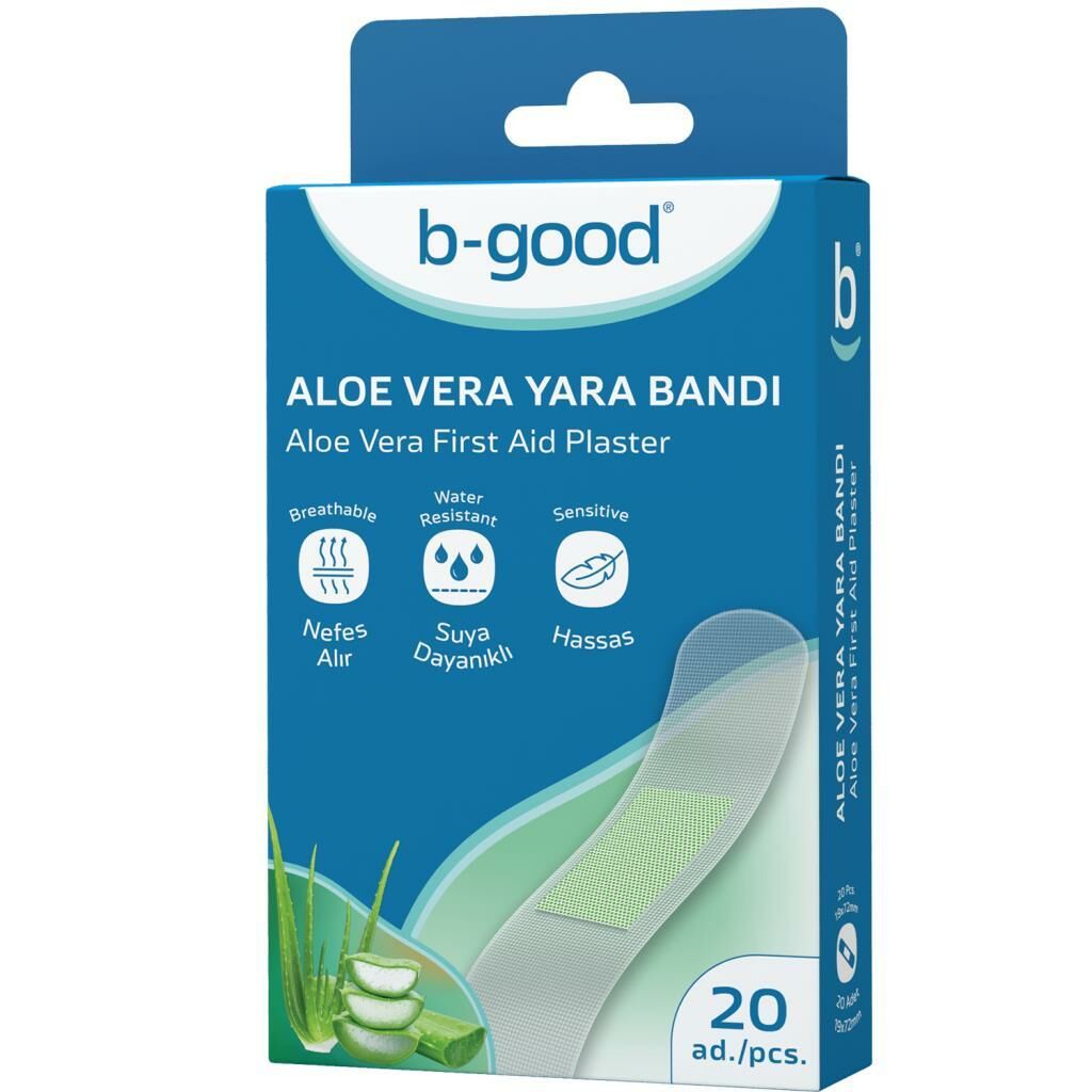 B-Good Plaster Aloe Vera Yara Bandı 20 Adet | Suya Dayanıklı Nefes Alır