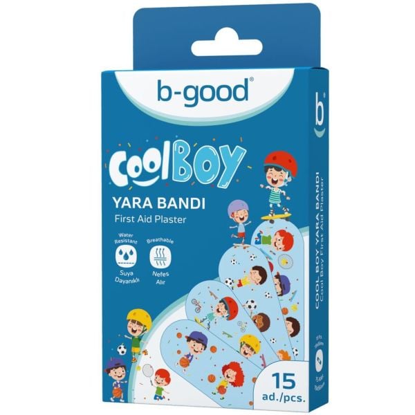 B-Good Plaster Cool Boy Yara Bandı 15 Adet | Suya Dayanıklı Nefes Alır