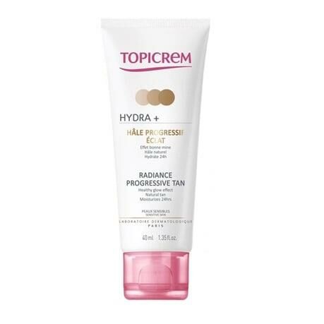 Topicrem Hydra+ Radiance Progressive Tan 40ml | Işıltı Etkili Doğal Bronzluk Kremi
