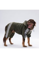 Haki Tuta Orta ve Büyük Irk Köpek Tulumu Köpek Kıyafeti
