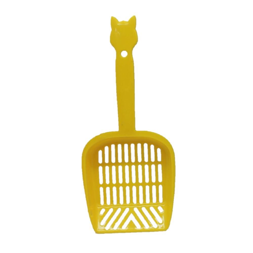 Sarı Büyük Boy Kedi Tuvalet Kumu Temizleme Eleme Küreği Çok Amaçlı Plastik Kürek