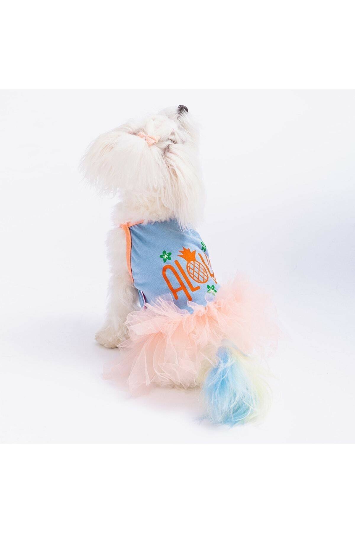 Mavi Aloha Kedi Köpek Elbisesi - Kedi Köpek Kıyafeti