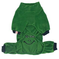 Koyu Yeşil Smile Tulum Kedi Köpek Tulumu Kedi Köpek Kıyafeti