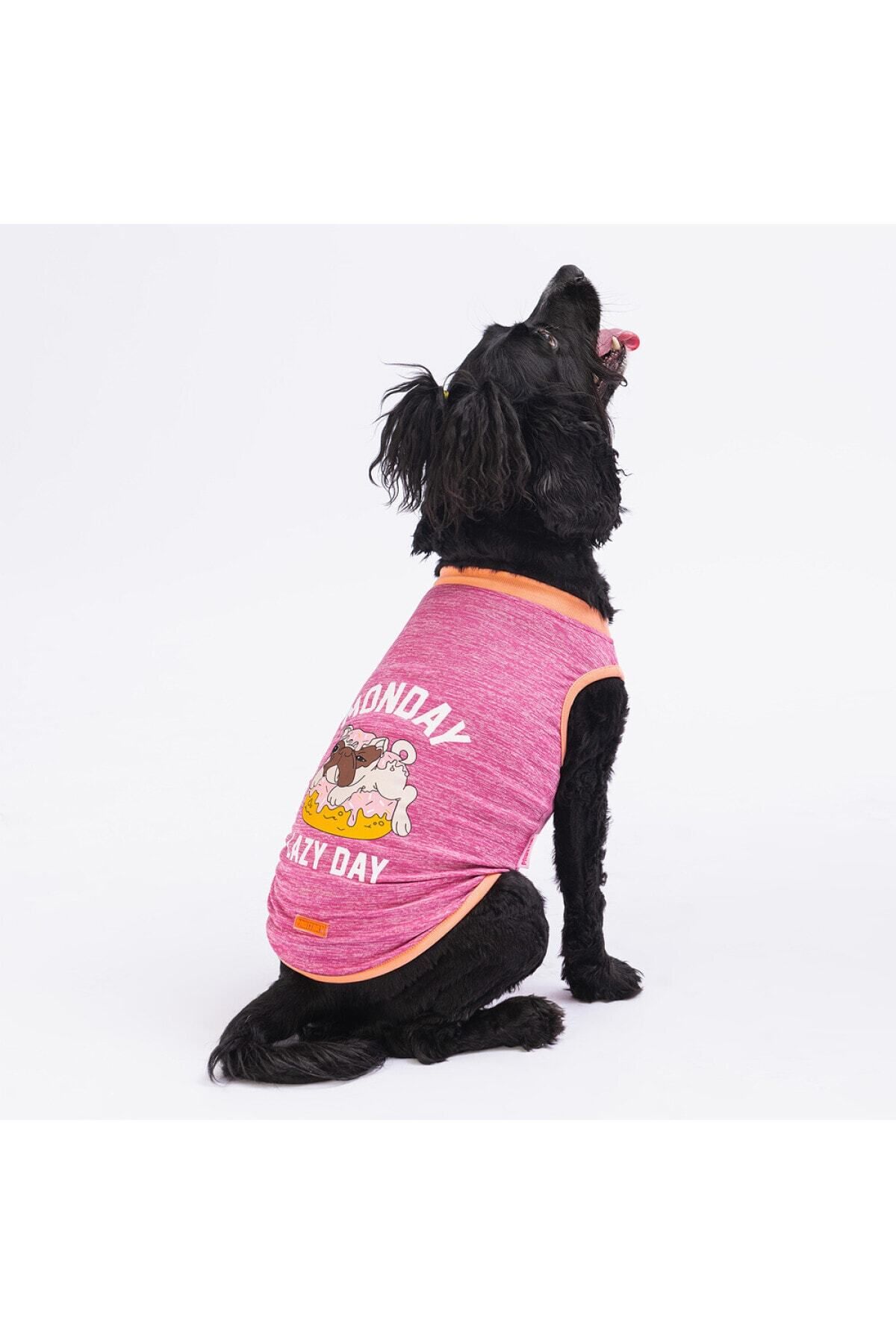 Fuşya Lazy Kedi Köpek Tişörtü - Kedi Köpek Kıyafeti