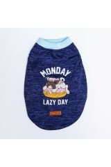 Mor Lazy Kedi Köpek Tişörtü - Kedi Köpek Kıyafeti