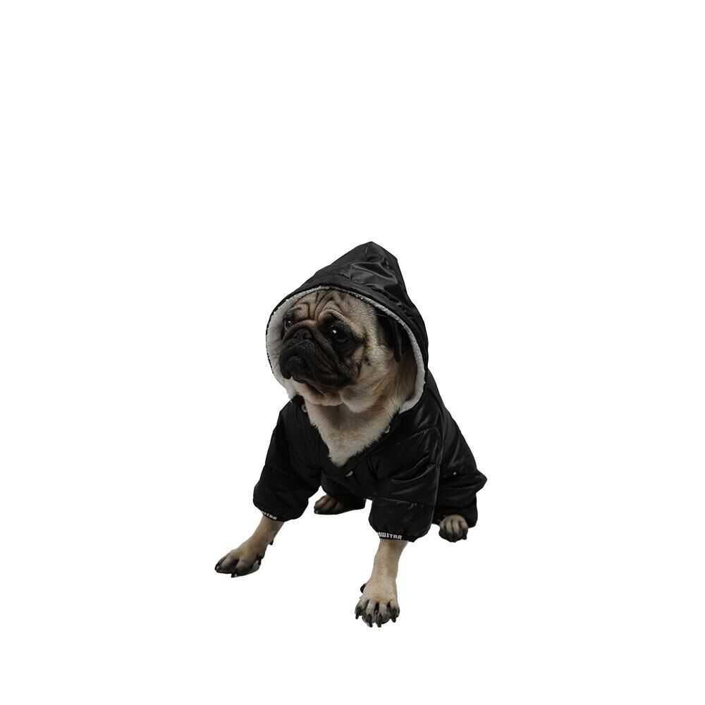Siyah Sport Romper Küçük Ve Orta Irklar İçin Tulum-Mont Yağmurluk Kedi Köpek Kıyafeti