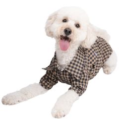 Brown Gingham Shirt Kahverengi Pötikare Gömlek Kedi Köpek Gömleği Kedi Köpek Kıyafeti