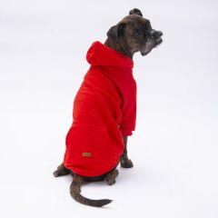 Kırmızı Kanguru Cepli Kedi-Köpek Hoodie- Sweatshirt  Kedi Köpek Kıyafeti