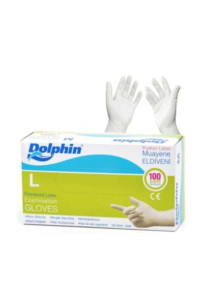 Ameliyat Eldiveni Pudrasız Dolphin Beyaz Nitril 100'lük Kutu Tıbbi Gıda & Muayene